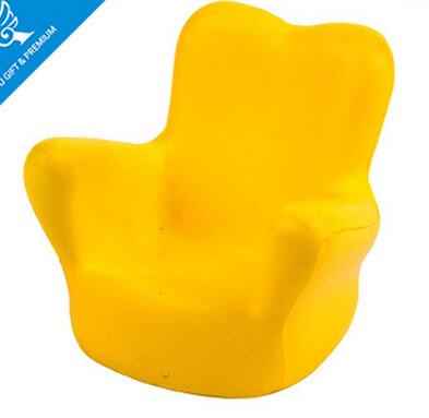 Wholesale yellow color sofa shape pen holder function pu stress ball