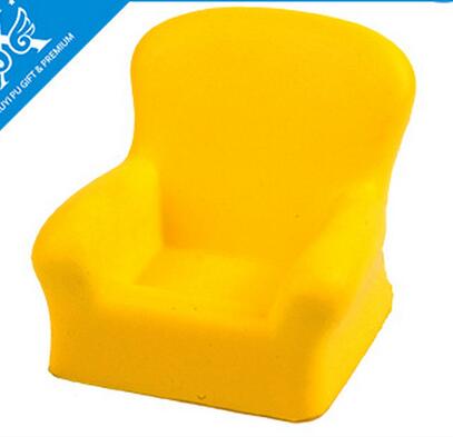 Wholesale yellow color sofa shape pen holder pu stress ball
