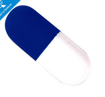 Wholesale white and blue mix color pill shape pu stress ball