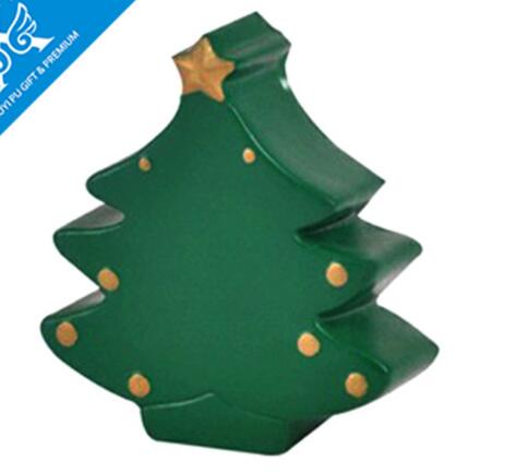 Wholesale green christmas tree shape pu stress ball