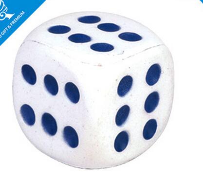 Wholesale white color dice cube shape pu foam stress ball