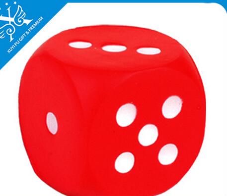 Wholesale red color dice cube shape pu stress ball
