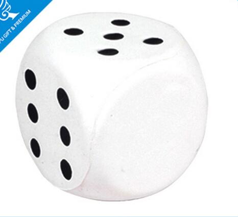 Wholesale white color cube dice shape pu stress ball