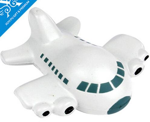 Wholesale white color flight or airplane shape pu stress ball