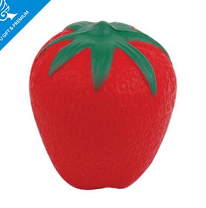 Wholesale strawberry shape pu stress ball