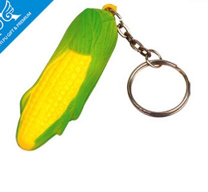 Wholesale corn shape pu stress ball keychain