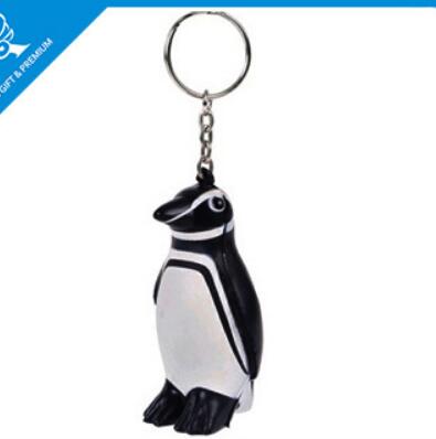 Wholesale penguin shape pu stress ball keychain