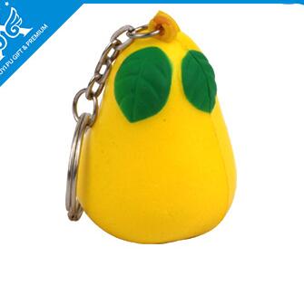 Wholesale mango shape pu stress ball keychain