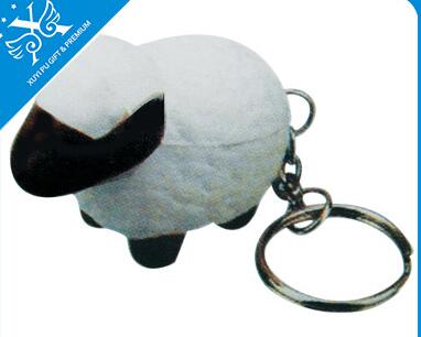 Wholesale sheep style pu stress ball keychain