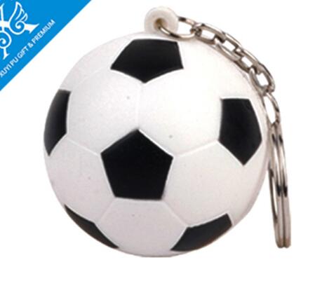 Wholesale football shape pu stress ball keychain