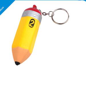 Wholesale pencil shape pu stress ball keychain