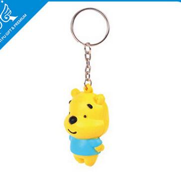 Wholesale bear shape pu stress ball keychain