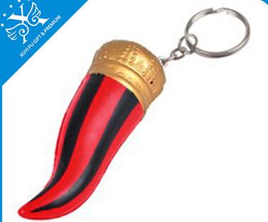 Wholesale red pepper shape pu stress ball keychain
