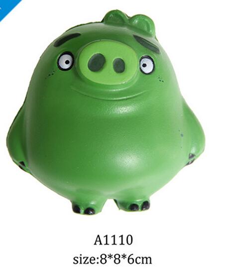 Wholesale green pig pu stress ball