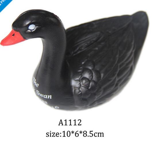 Wholesale black color duck shape pu stress ball