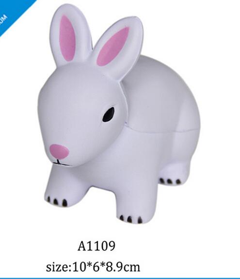 Wholesale white color rabbit shape pu stress ball