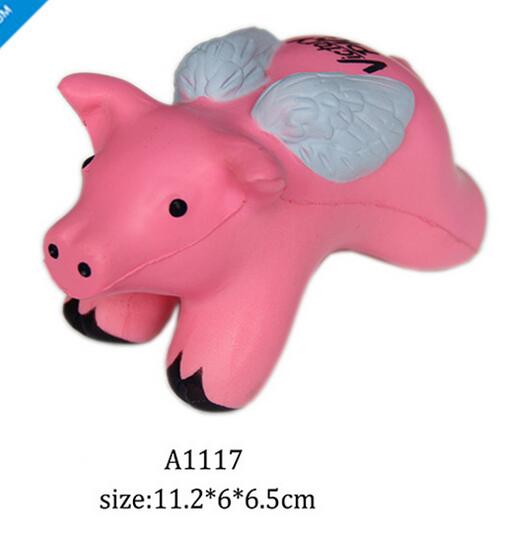 Wholesale pink color pig shape pu stress ball