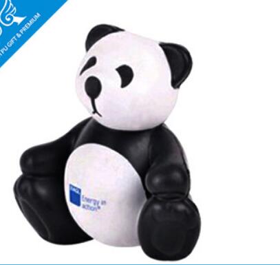 Wholesale black panda shape pu stress ball