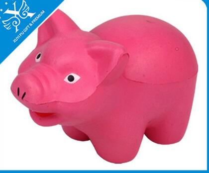 Wholesale cute pink pig shape pu stress ball