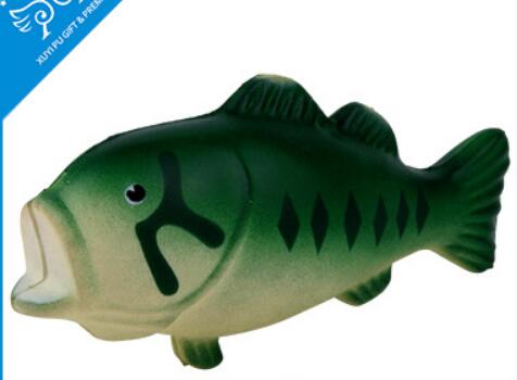 Wholesale green color fish pu stress ball