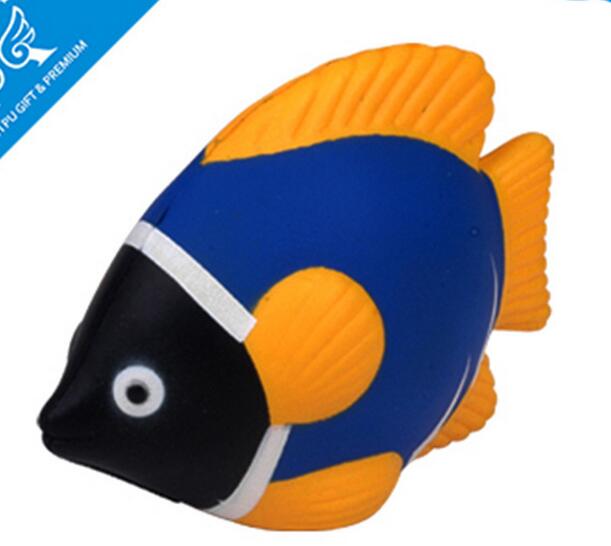 Wholesale blue fish pu stress ball