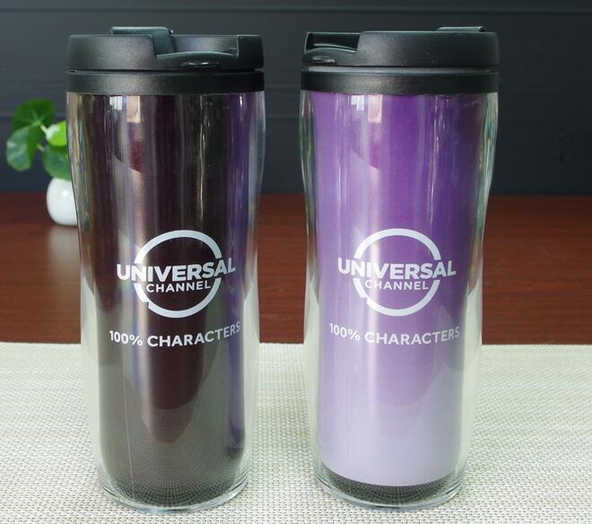 Wholesale 350ml temperature change color double cup with cover