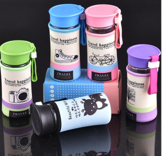 Wholesale 320ml glass mug with silicone cover