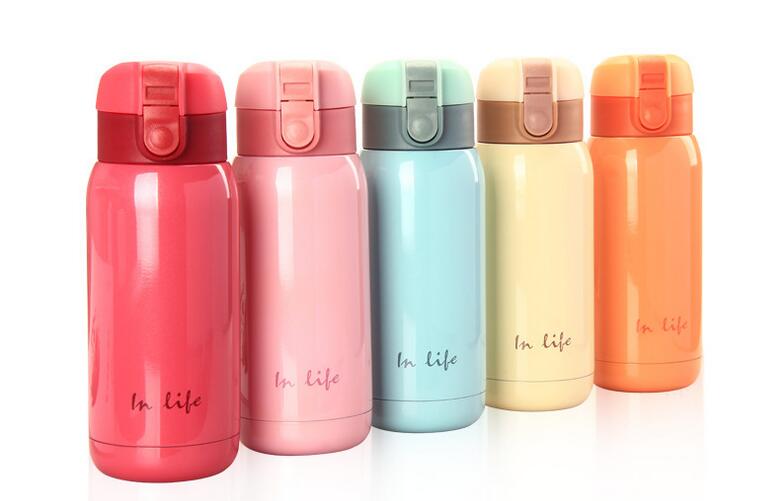 Wholesale 200ml or 280ml in life printing pp and stainless steel student cup