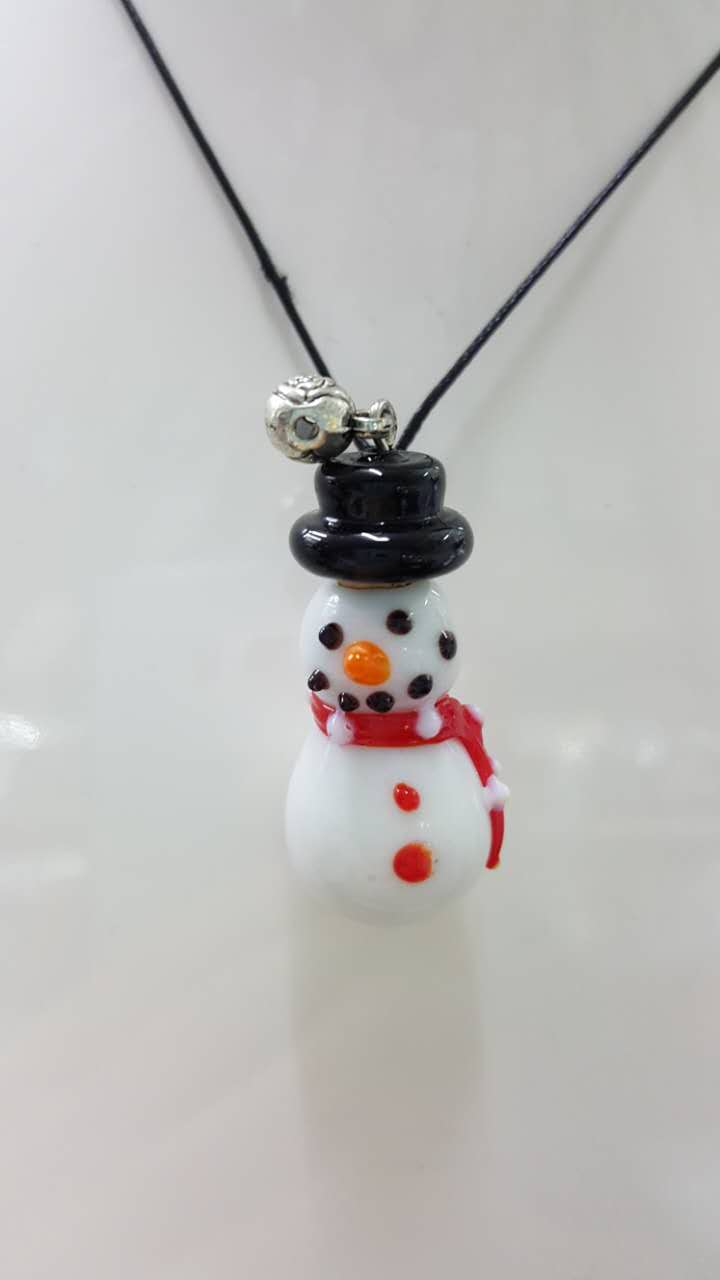 Wholesale snowman shape essencial oil necklace