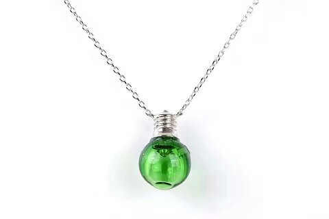 Wholesale green lamp bulb shape essencial oil diffuser necklace