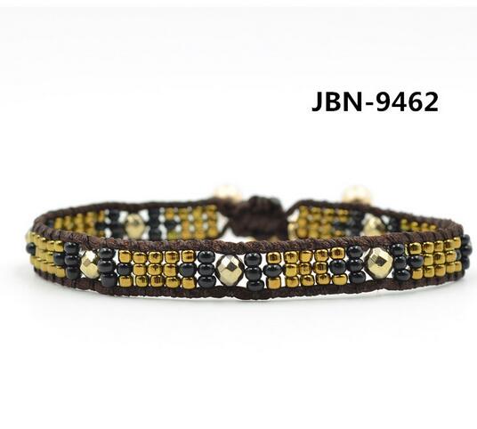 Wholesale yellow color and black color bead diy wrap bracelet