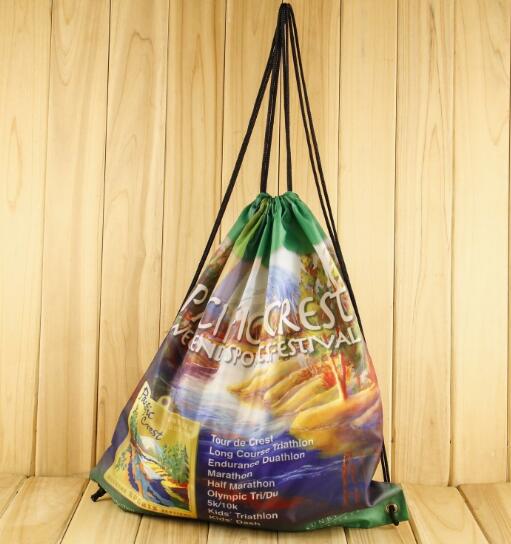 Wholesale custom colorful logo string bag with rope