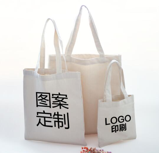 Wholesale canvas material custom logo shopping bag
