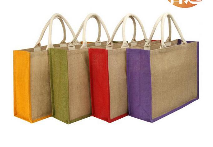 Wholesale custom logo cheap style flax or linen bag