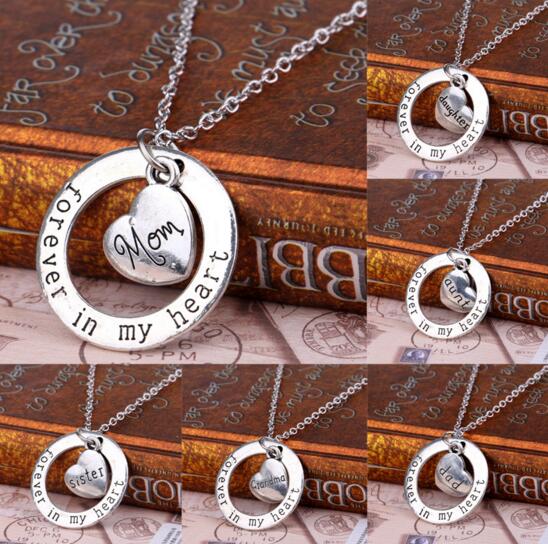 Wholesale forever in my heart round and heart set necklace