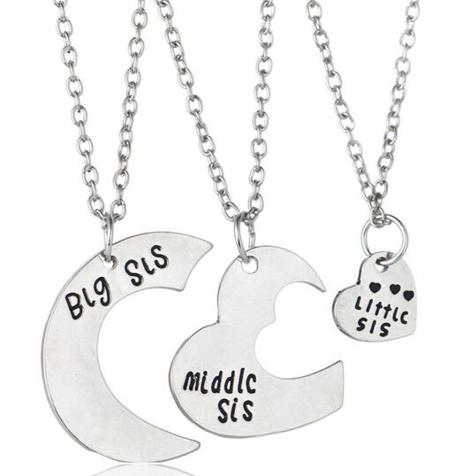 Wholesale cheap style big middle little sis set necklace