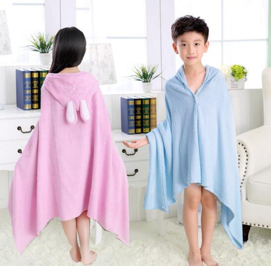 Bamboo fiber children cloak bath towel for beach swimming bath towel