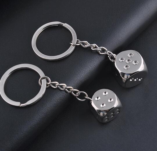 Wholesale customized size dice shape keychain