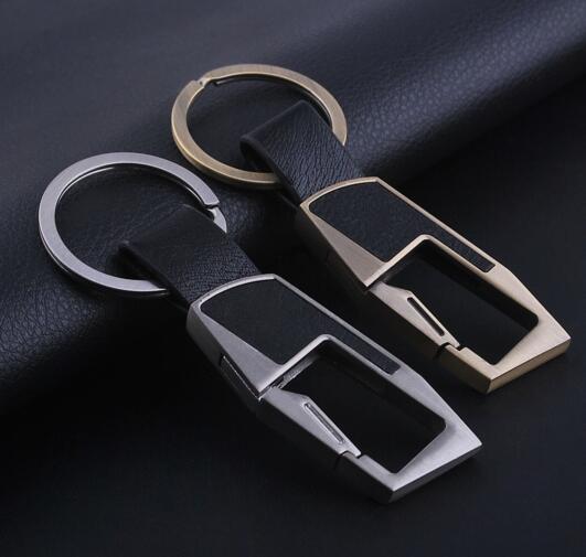 Good quality cheap style customize logo leather keychain for car