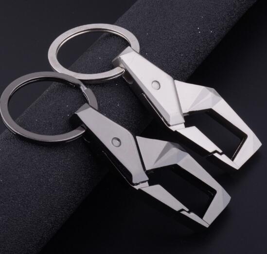 Wholesale silver and grey color with carabiner and metal car keychain