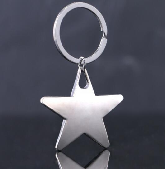 Wholesale cutomized laser logo star shape keychain