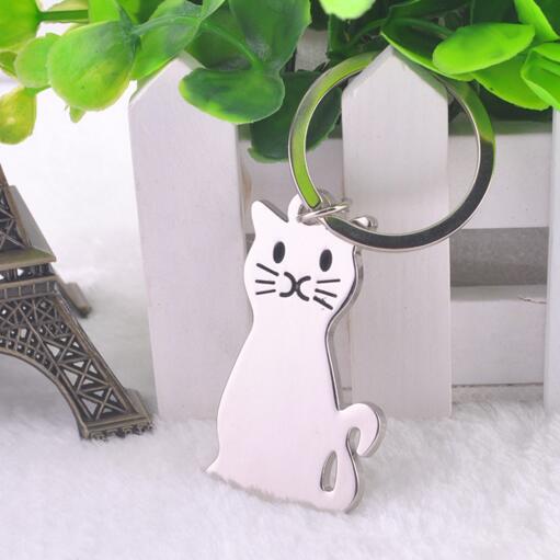 Wholesale good quality customize shape cat keychain
