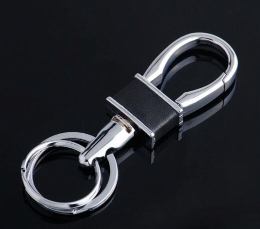 Wholesale with carabiner function and circle metal car keychain