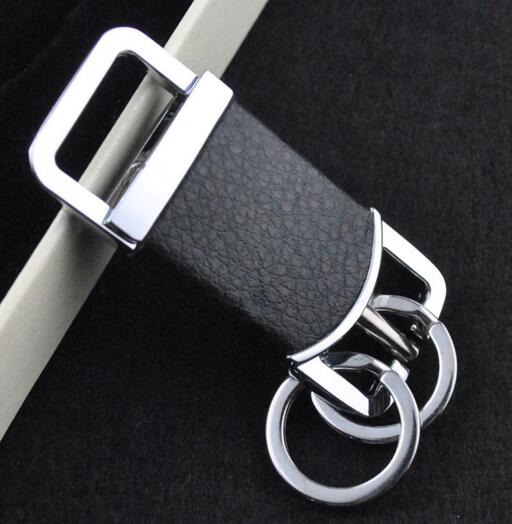 Wholesale good quality genuine leather and carabiner car keychain
