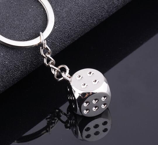 Wholesale dice shape metal keychain