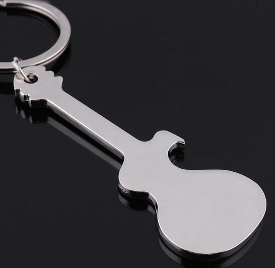 Good quality guitar shape metal keychain
