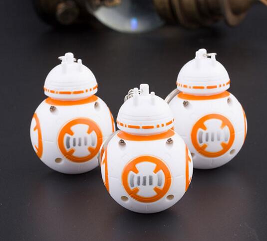 Promotional spherical robot ball shape with sound toy keychain