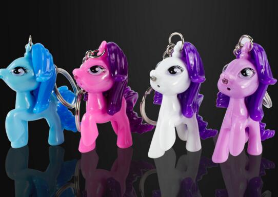 Promotional cheap style horse shape with sound led light keychain
