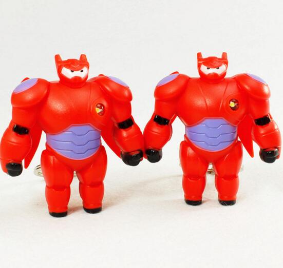 Promotional red color baymax shape with sound and led keychain