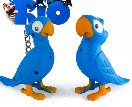 Promotional parrot shape with sound and led keychain